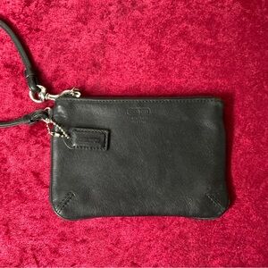 Black leather Coach wristlet wallet pouch, vintage, GUC!